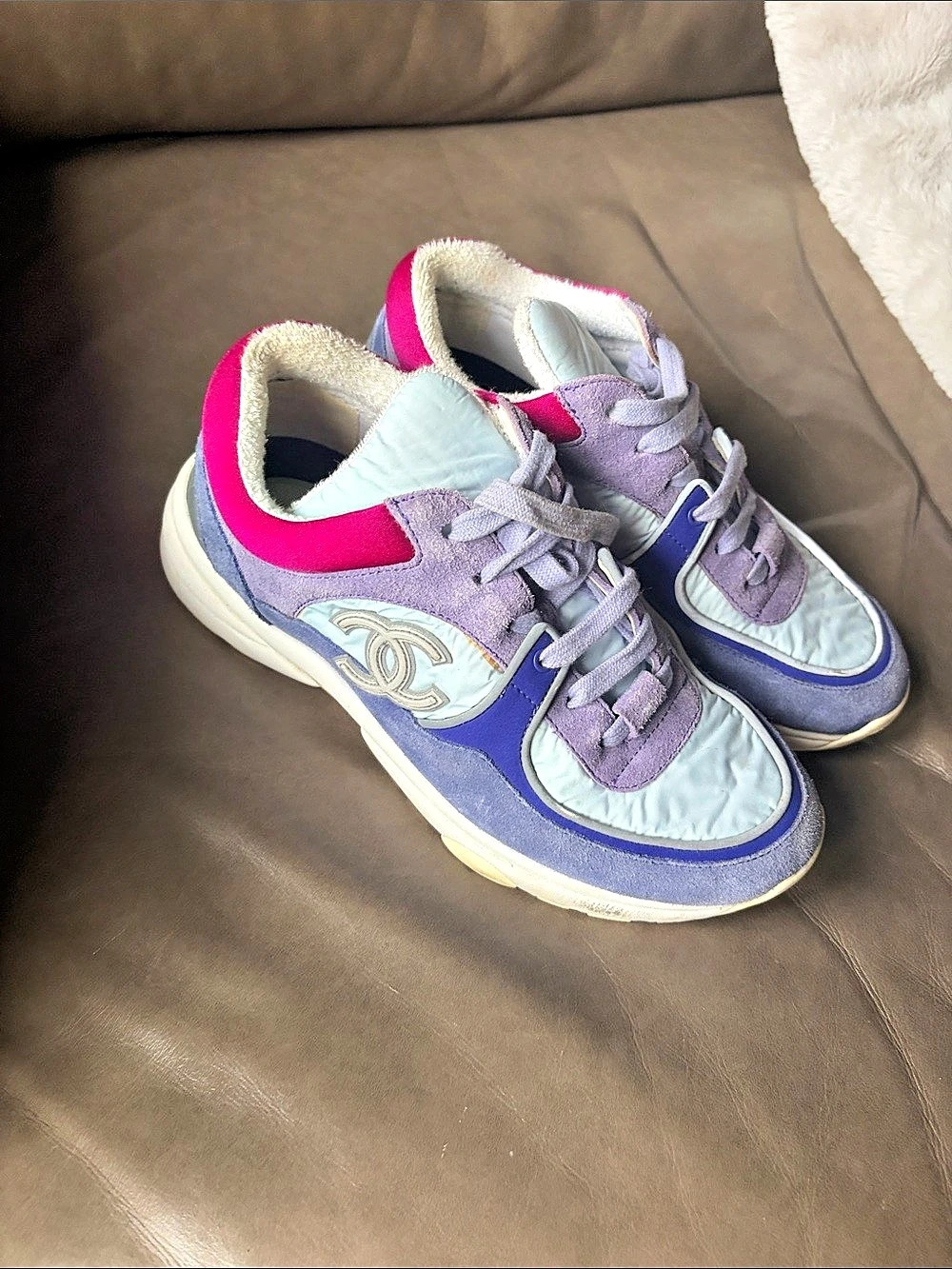 Chanel G3366 Women's Sneakers US 6.5 Purple & Pink